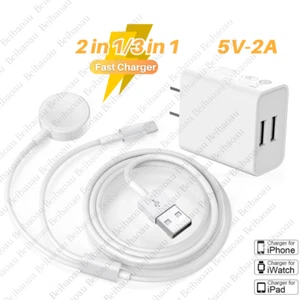 Magnetic Charger Cable USB Adapter For Apple Watch 7/6/5/4/3/2/1/SE/iPhone/iPod - Picture 1 of 16