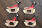 Set of 4 Vintage Candian Geese Napkin Rings Red Bow Wood Hallmark