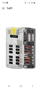 Blue Sea 5032 ST Blade Split Bus Fuse Block 12 Circuits w/ Cover ATO ATC Fuse DC - Picture 1 of 1