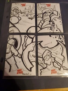 Puzzle Sketch 4 Card Set-2013 Topps Mars Attacks The Invasion Banky 2013 Farano - Picture 1 of 3