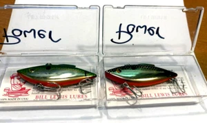2 NUOVE ESCHE BILL LEWIS vintage 1/2 oz RAT-L-TRAP senza labbra CRANKBAITS tonalità cromate - Foto 1 di 3