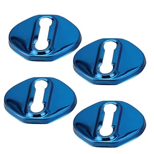 4x Blue Stainless Steel Door Latch Striker Cover Fits 4Runner RAV4 Highlander - Picture 1 of 3