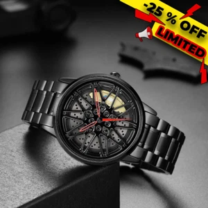 Watch Stainless Steel Men's Wheel Watch BMW M3 Quartz Waterproof Classic - Picture 1 of 6