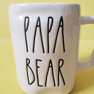 Taza artesanal Rae Dunn Papa Bear de cerámica magenta 16 oz taza de café día del padre - Imagen 1 de 11