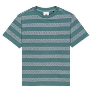 Element Boy’s T-Shirt Green Pink Orange Lines Striped Crew Neck S/S (S01) - Picture 1 of 4