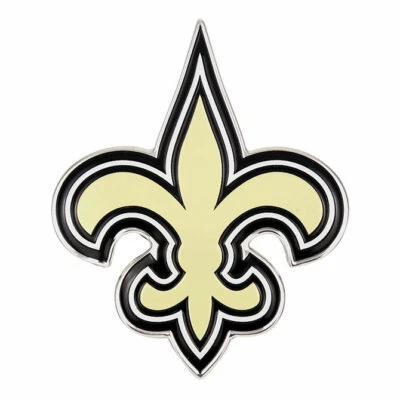 NEW ORLEANS SAINTS COLOR TEAM EMBLEM ALUMINUM AUTO LAPTOP DECAL EMBOSSED - Image 1 of 4