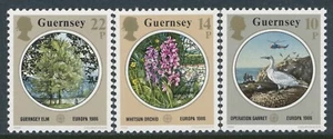 1986 GUERNSEY EUROPA: NATURE CONSERVATION SET OF 3 FINE MINT MNH - Picture 1 of 1