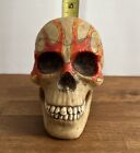 Resin Skull With Flames And Storage Compartment