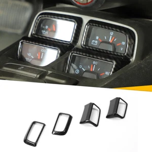 Carbon Fiber Gear Shift Front Dashboard Cover Trim Bezels For Chevy Camaro 10-15 - Picture 1 of 11