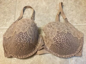 DKNY 452092 Full Figure Demi Underwire Bra Nude Animal Print Lace 34DD XLN - Picture 1 of 3