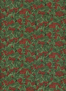 Christmas Holly Berries 1 Fat Quarter cotton fabric quilt quilting holiday decor - Picture 1 of 1