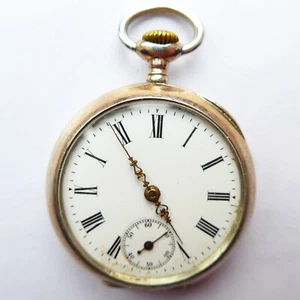 gute silberne DAMEN TASCHENUHR OMEGA, Ankerhemmung, gute Funktion, ca. 1900 - Bild 1 von 6