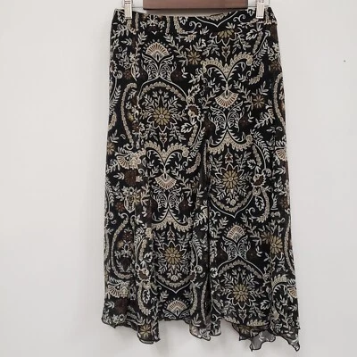 Falda midi transparente Worthington para mujer Y2K talla 22W negra oficina profesor trabajo fluido Foto 1 de 4