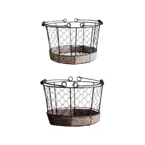 Egg Basket Portable Serving Bowl Container Fruit Holder Country Storage Basket - Picture 1 of 15