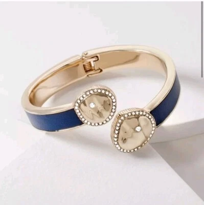 Brazalete de cuero azul marino dorado del mercado negro de la Casa Blanca nuevo con etiquetas Foto 1 de 4