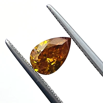 Diamante suelto natural certificado GIA 1,09 quilates corte pera color amarillo naranja Foto 1 de 4