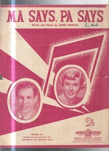 PARTITURAS DE COLECCIÓN, MA DICE, PA DICE, DORIS DAY Y JOHNNIE RAY - Imagen 1 de 1