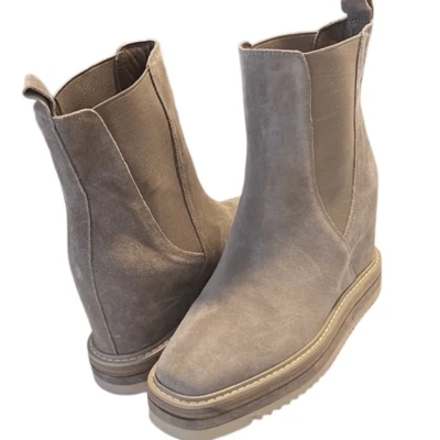 Vince Camuto Omassa Taupe Suede Pull On Boots Size 8.5 - Image 1 of 4