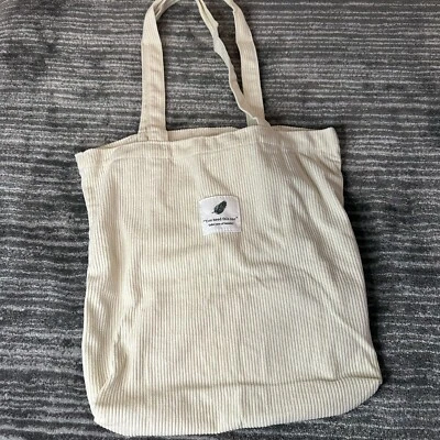 Womens Tote Shoulder Bag Purse Corduroy Beige Handbag Lightweight Travel School - Image 1 of 4