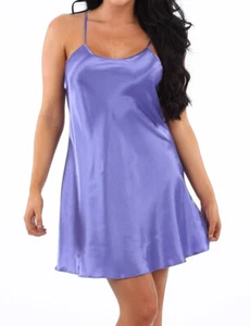 Sexy Lilac Satin Nightdress/Chemise/Slip Sleepwear/Nightwear FREE POST - Picture 1 of 18