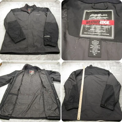 Chaqueta Eddie Bauer Para Hombre XL Alta Negra Borde Intemperie Aislada Impermeable Cremallera Completa Foto 1 de 4