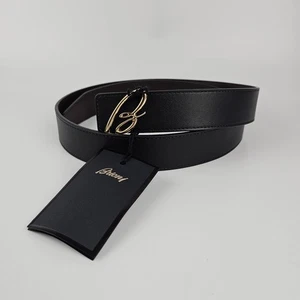 BRIONI Black/Coffee Reversible Leather Belt New & Authentic - Picture 1 of 11