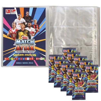 Match Attax Bundesliga 2025/26 - 1 Leere Sammelmappe + 10 Booster - Bild 1 von 4