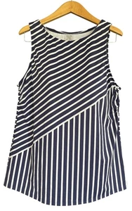 Lands End Badeoberteil Damen Plus 18 dunkelblau weiß hochgeschlossen Tankini Badeanzug - Bild 1 von 3