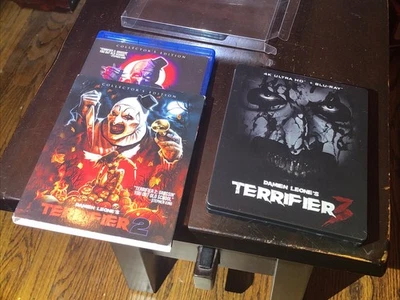 2 Film Lot! TERRIFIER 2 Bluray And TERRIFIER 3 4k In Steelbook Protector! - Image 1 of 4