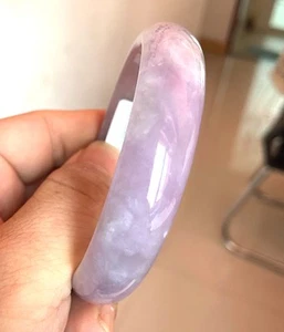 Certified Lavender Purple 62.5mm Natural Grade A Burma A jadeite Bangle 3942 - Picture 1 of 12