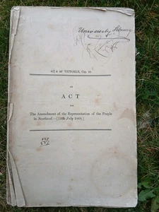 Act For The Amendment of the Representation of the People Zzin Scotland 1868 - Bild 1 von 8