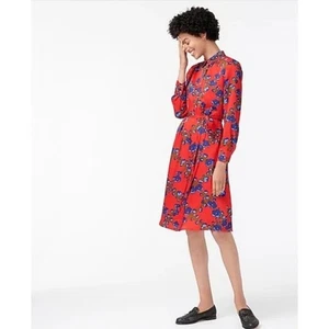 J. Vestido camisero Crew Collection talla 4 línea A en celosía floral manga larga - Imagen 1 de 7