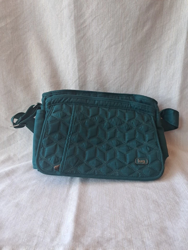 Bolso Bandolera LUG Wings Azul/Verde Acolchado Portabotellas Múltiples Bolsillos Foto 1 de 4