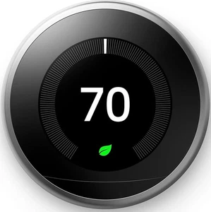 GOOGLE NEST LEARNING THERMOSTAT 3RD GEN SMART A0013 - STAINLESS STEEL - Picture 1 of 5