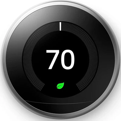 GOOGLE NEST LEARNING THERMOSTAT 3RD GEN SMART A0013 - STAINLESS STEEL - Image 1 of 4