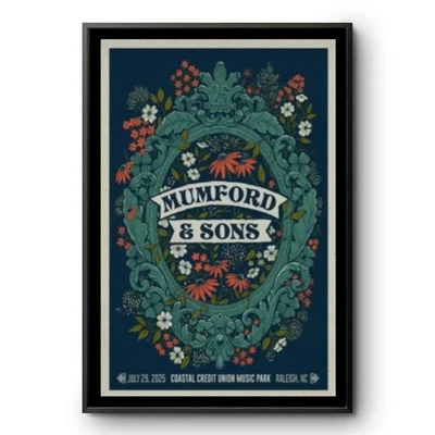 Mumford & Sons July 29th 2025 Raleigh NC Poster