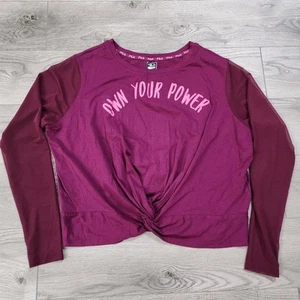 FILA “Own Your Power” Mesh Long Sleeve Cropped Training Top Shirt Women  1X NWOT - Picture 1 of 7
