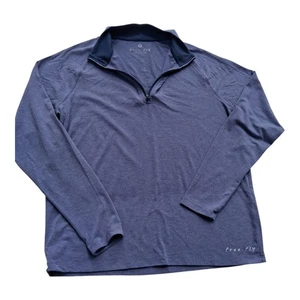 Free Fly Mens Medium Bamboo Flex Quarter Zip UPF Performance Outdoor Navy Blue - Picture 1 of 11