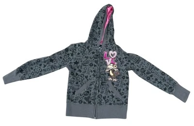 Sudadera con capucha gris y rosa vintage para niñas pequeña Bobby Jack Saw It Wanted It Foto 1 de 4