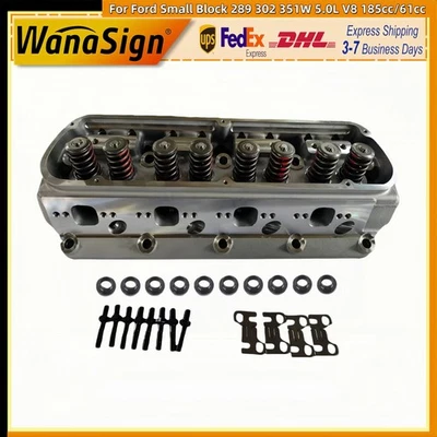 Aluminum Cylinder Head Fit For Ford Small Block 289 302 351W 5.0L V8 185cc/61cc - Image 1 of 4
