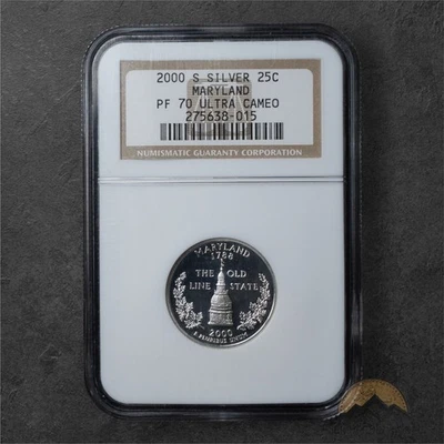 2000-S Proof Maryland Silver State Quarter 25c - NGC PF70 UCAM - San Francisco - Image 1 of 2