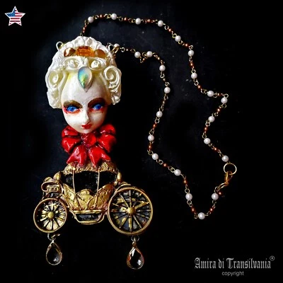 Joyería Belle Epoque Collar Colgante Barroco Cabeza de Muñeca Art Deco Joyería Dije Foto 1 de 4