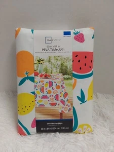 Mainstays Peva Tischdecke rechteckig 60"" B x 84"" L Obstdruck Brandneu mit Etikett! - Bild 1 von 5