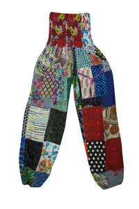 Boho Gypsy Hippy Patchwork Pant Cotton Yoga Printed Front Pockets Loose Pants SM