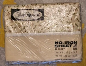 VTG NEW LADY PEPPERELL NO-IRON TWIN FLAT SHEET INNOCENT ROSE MADE IN USA - Picture 1 of 14
