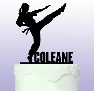 Personalised Female Karate - Martial Arts Acrylic Cake Topper - Picture 1 of 2