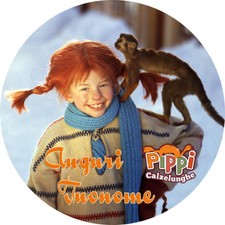 Cialda PIPPI CALZELUNGHE Decorazione Torta Ostia o Zucchero NOME 03