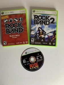 Rock Band Xbox 360 Games Lot! Rock Band 2, Track Pack vol 2 and ACDC live disc! - Picture 1 of 5