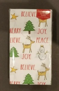 Rae Dunn Guest Towels Christmas Holiday Disposable Paper 13" x 15.75" 32ct NWT - Picture 1 of 3