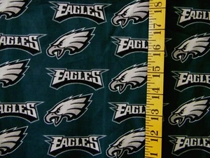 NFL PHILADELPHIA EAGLES 100% COTTON FABRIC BY THE 1/4 YARD - Picture 1 of 2